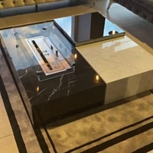 Şömineli Mermer Orta Sehpa