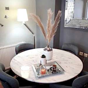 Carrara mermer masa, yuvarlak mermer masa