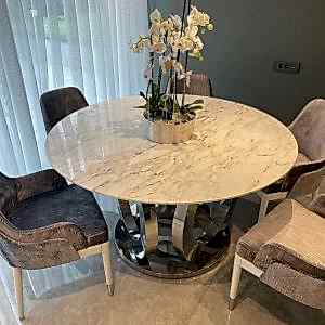 paslanmaz çelik ayaklı mermer masa, halka ayaklı mermer masa, gerçek mermer masa, mermer masa modelleri, mermer masa