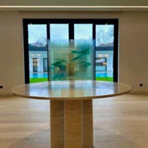 Traverten Mermer masa, traverten masa, traverten mermer masa modelleri, masif ayaklı traverten mermer masa